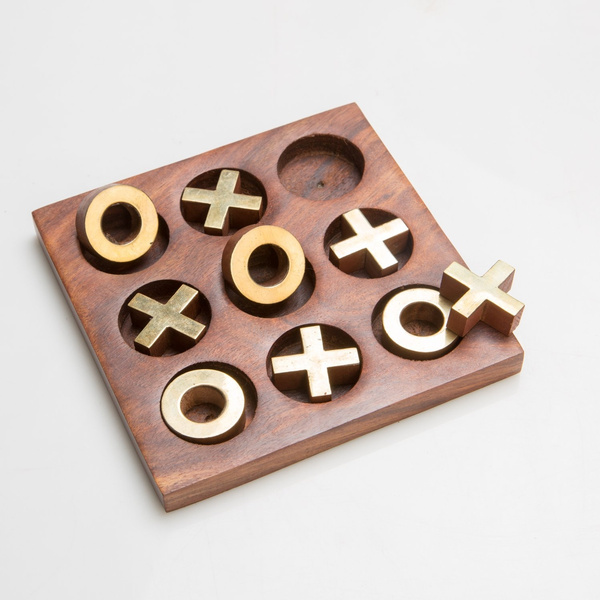 Rusticity Wooden Tic Tac Toe Game Board, Handmade, (5x5 in)